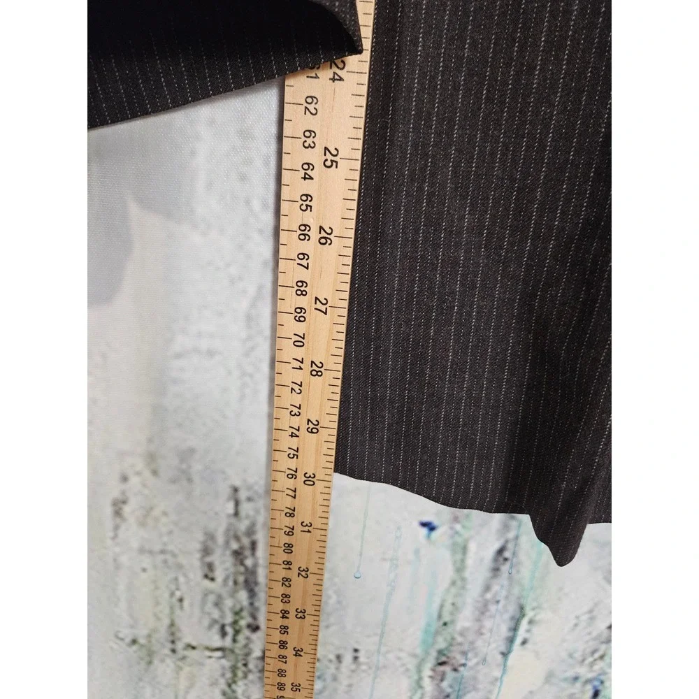 Banana Republic Dress Pants 35/30 Brown Pinstripe 100% Wool Dark Academia